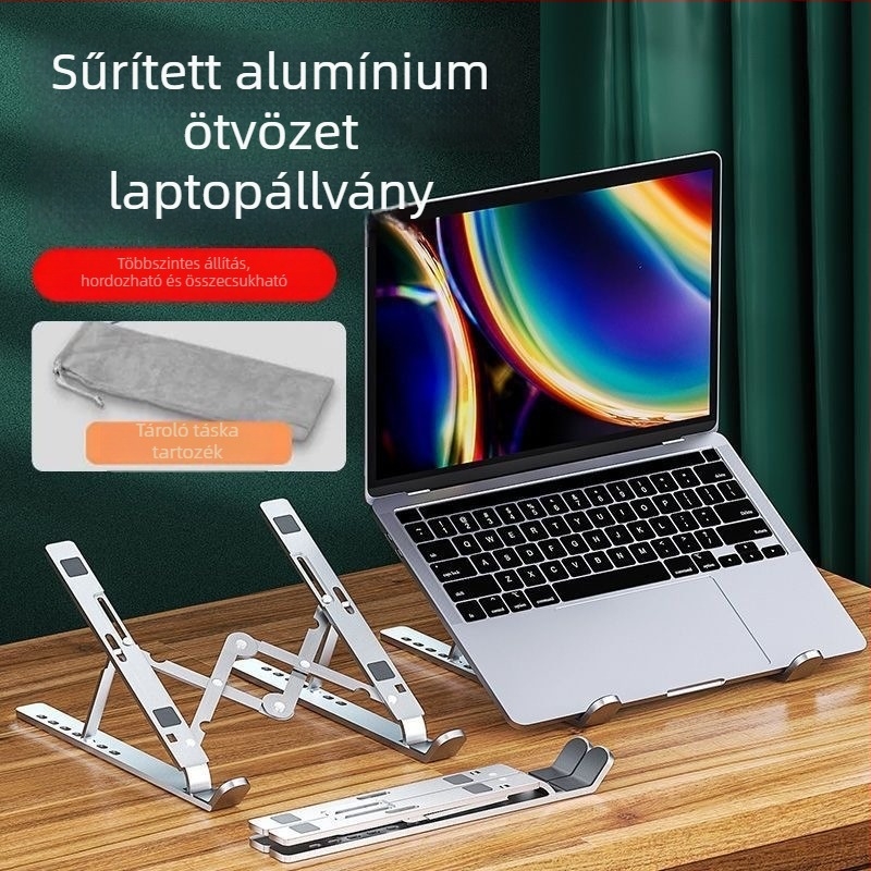 1-ventilátoros laptop hűtőállvány, Double Fork modell, kompatibil notebookokkal, műanyag kivitel