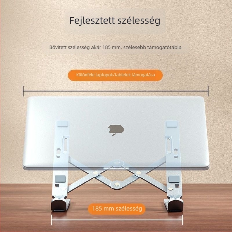 1-ventilátoros laptop hűtőállvány, Double Fork modell, kompatibil notebookokkal, műanyag kivitel