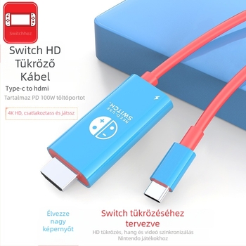 Type-C to HDMI adapterkábél Nintendo Switchhez és Huawei 4K monitorhoz, 2 m hosszú, 4K30Hz