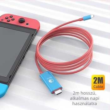 Type-C to HDMI adapterkábél Nintendo Switchhez és Huawei 4K monitorhoz, 2 m hosszú, 4K30Hz