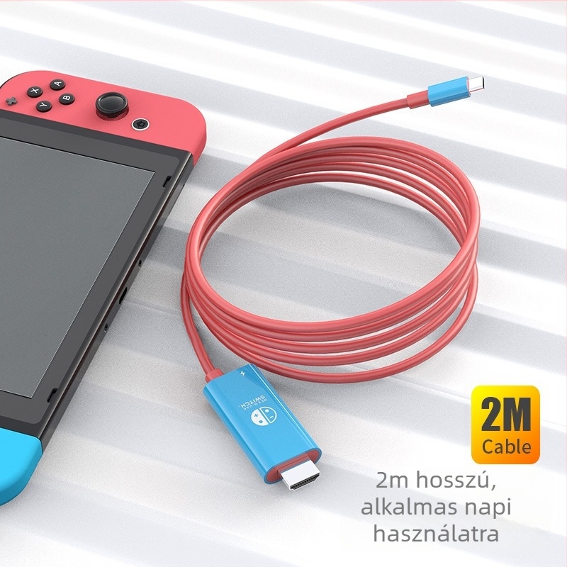Type-C to HDMI adapterkábél Nintendo Switchhez és Huawei 4K monitorhoz, 2 m hosszú, 4K30Hz