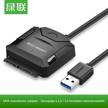 SATA–USB adapter kábel, USB 2.0 interfész, adatátviteli sebesség 3.0, egyszálú csatlakozó, modell 20231
