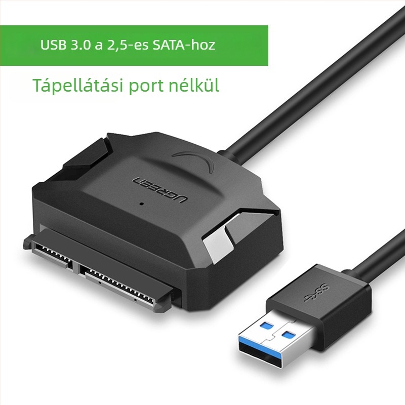 SATA–USB adapter kábel, USB 2.0 interfész, adatátviteli sebesség 3.0, egyszálú csatlakozó, modell 20231
