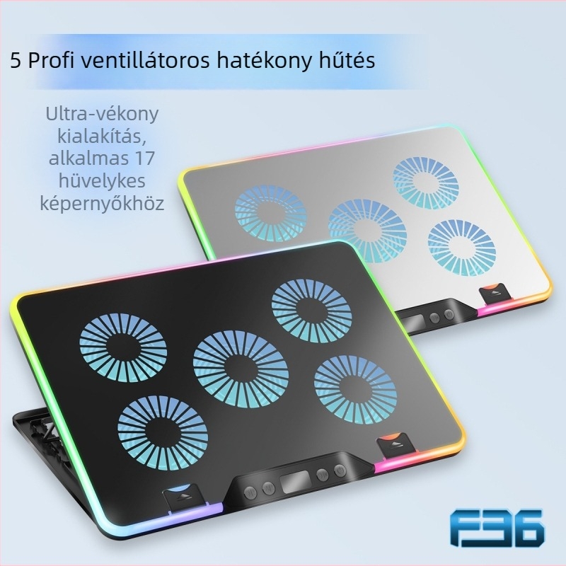 Laptop hűtőpad kettős ventilátorral, ABS anyag