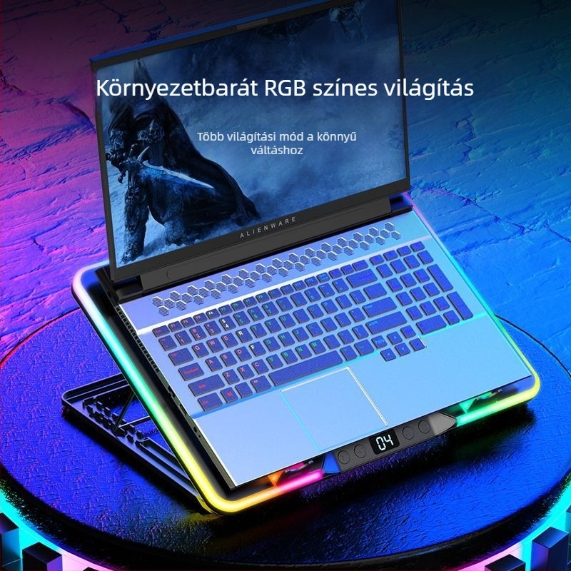 Laptop hűtőpad kettős ventilátorral, ABS anyag