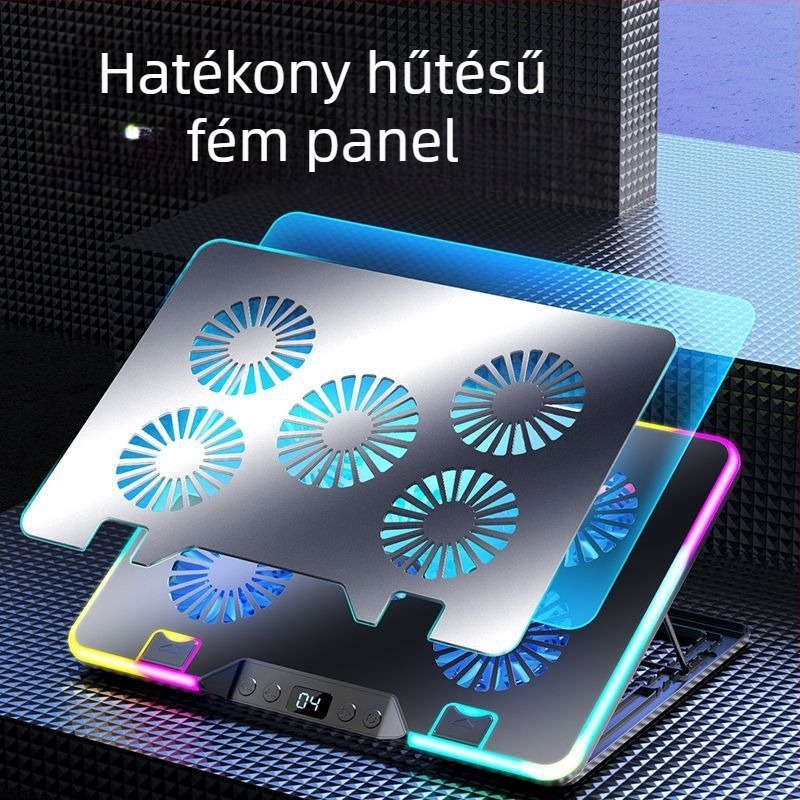 Laptop hűtőpad kettős ventilátorral, ABS anyag