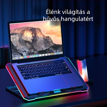 K15 laptop hűtő RGB állítható hűtőpad gaming laptopokhoz
