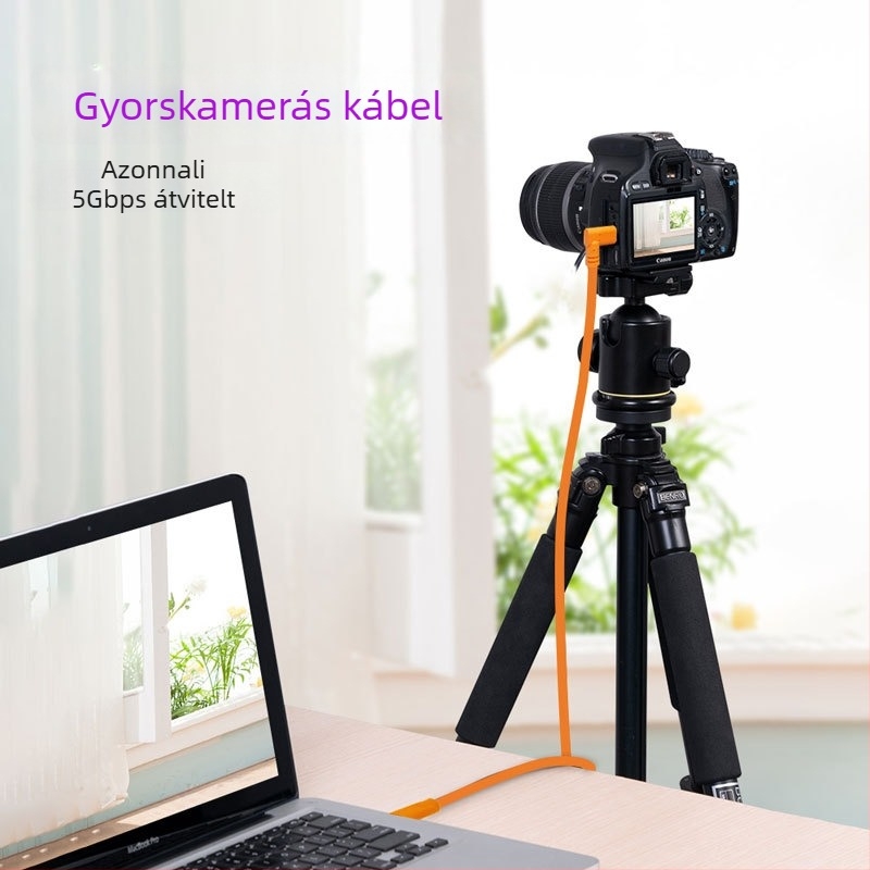 USB-C kamera adapter kábel Canon és Nikon fényképezőgépekhez, réz mag, egyetlen fej, hossz 3 m / 5 m / 8 m / 10 m