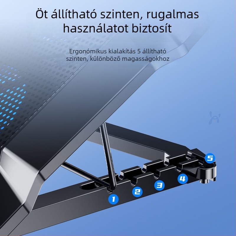 Binbo Z33 laptop hűtő, ABS kivitel, 4 ventillátoros hűtés