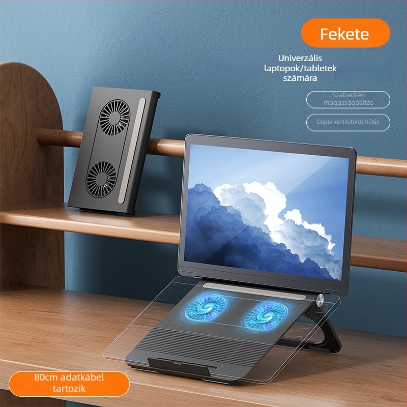 Binbo Z33 laptop hűtő, ABS kivitel, 4 ventillátoros hűtés