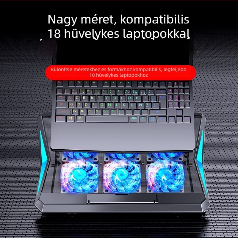 Noci Q3 laptop hűtő radiátor, légáramú hűtés, 6 ventilátor