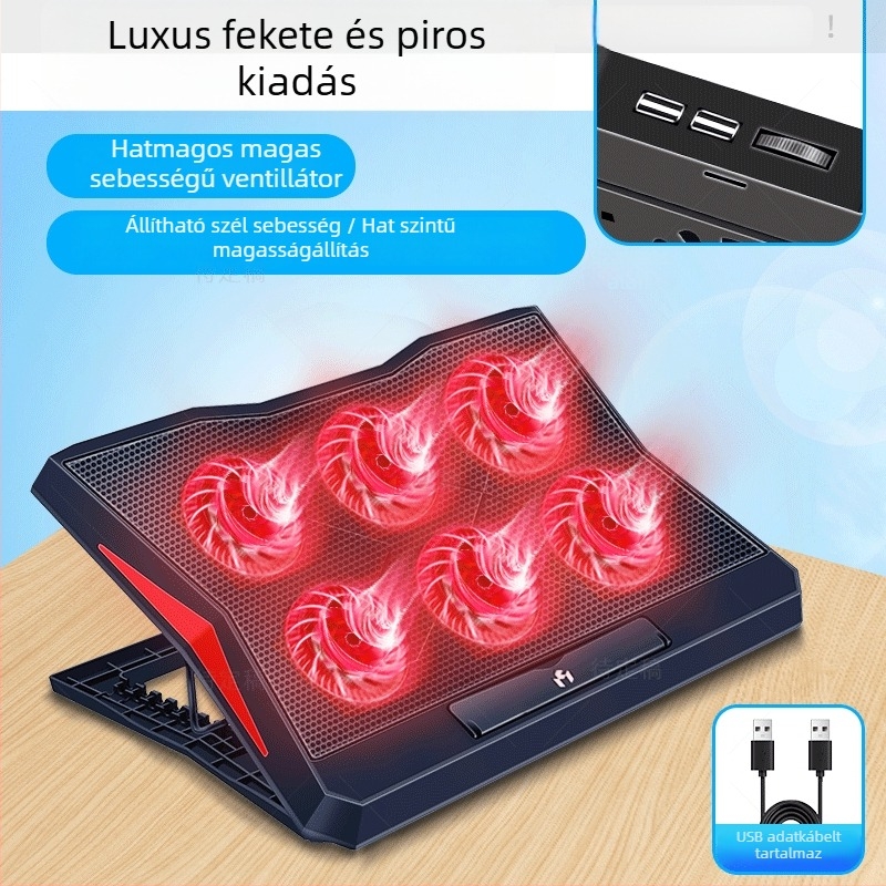 Noci Q3 laptop hűtő radiátor, légáramú hűtés, 6 ventilátor
