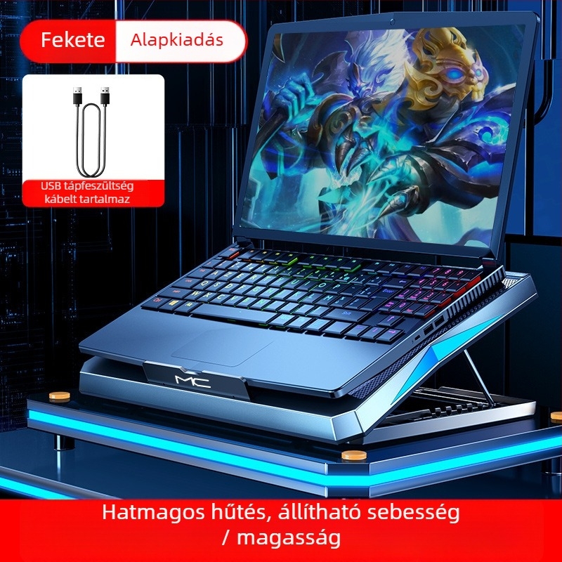 Noci Q3 laptop hűtő radiátor, légáramú hűtés, 6 ventilátor