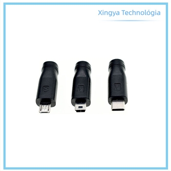 Töltő DC adapter készlet: 5.5×2.1 mm-től 5.5×2.5 mm-ig, 5521 csatlakozó, 1 m USB-kábel, 10 az 1-ben készlet