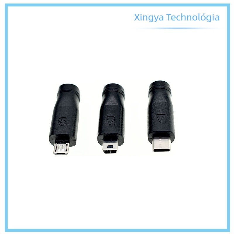 Töltő DC adapter készlet: 5.5×2.1 mm-től 5.5×2.5 mm-ig, 5521 csatlakozó, 1 m USB-kábel, 10 az 1-ben készlet