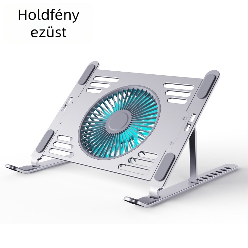 hz44 Összecsukható laptop hűtőállvány, fémháló, notebookhoz, 1 ventilátor