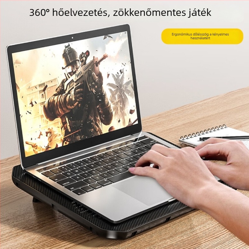 Neutral ultra vékony laptop hűtőállvány kettős ventilátorokkal gaming laptopokhoz