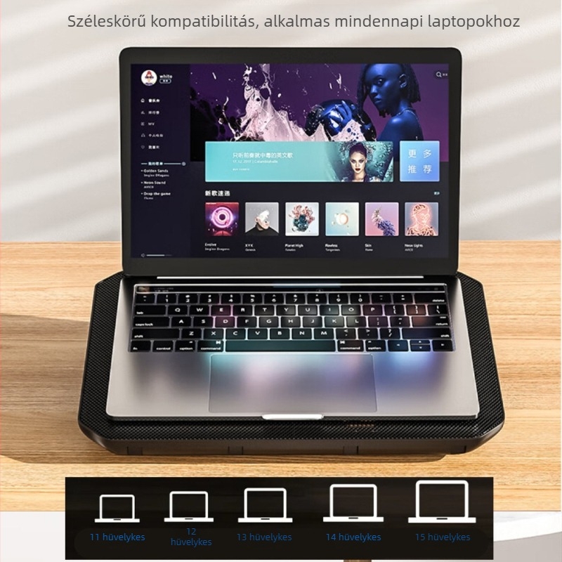 Neutral ultra vékony laptop hűtőállvány kettős ventilátorokkal gaming laptopokhoz