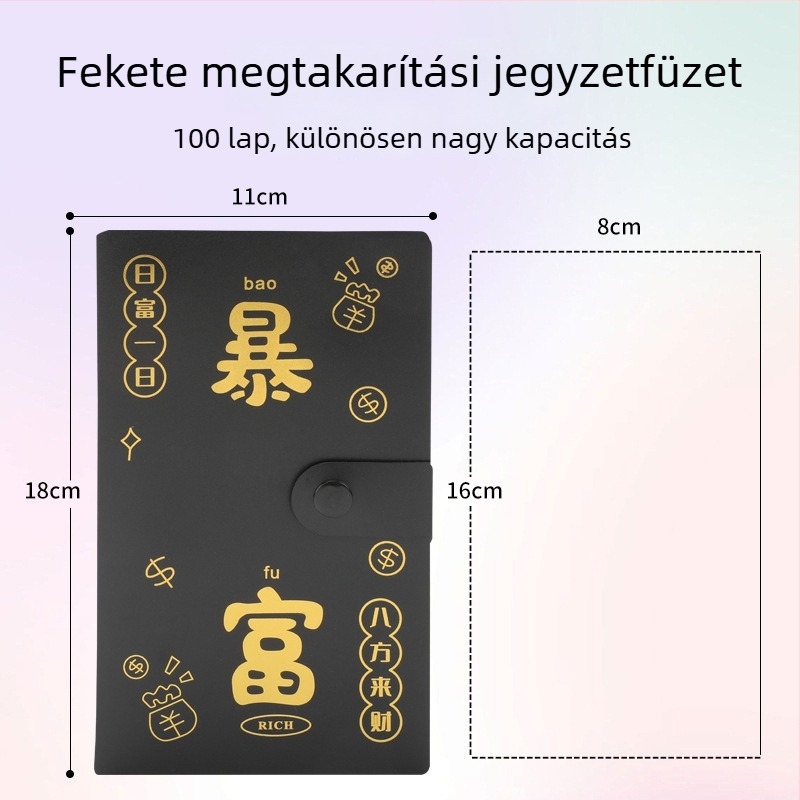 PP borítású megtakarítási jegyzetfüzet, 100 oldalas kötés, 100 oldalas kapacitás, utazási ajándék