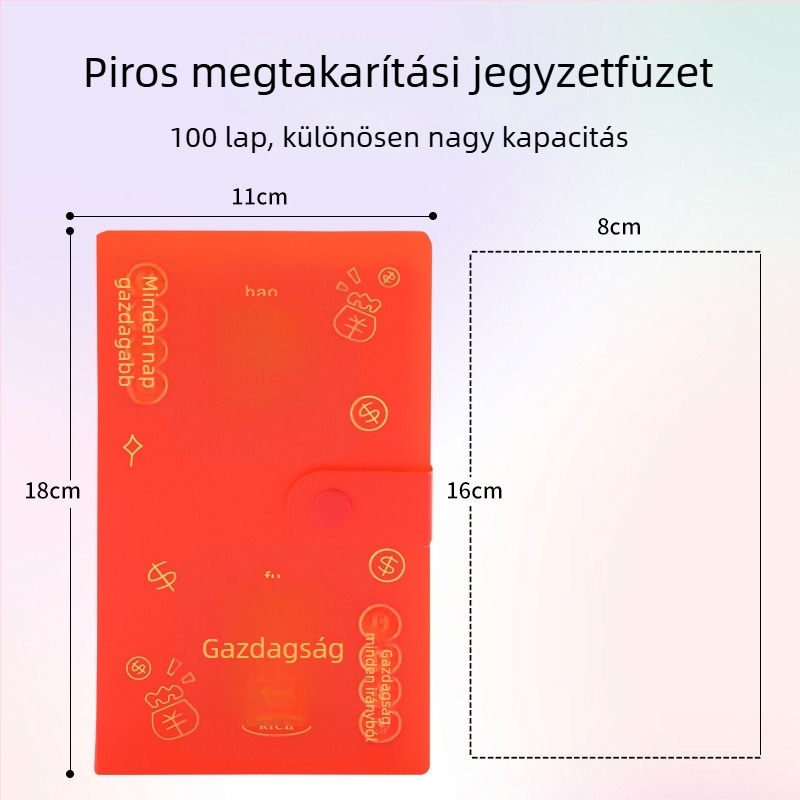PP borítású megtakarítási jegyzetfüzet, 100 oldalas kötés, 100 oldalas kapacitás, utazási ajándék