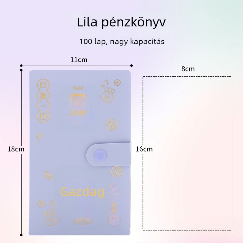 PP borítású megtakarítási jegyzetfüzet, 100 oldalas kötés, 100 oldalas kapacitás, utazási ajándék