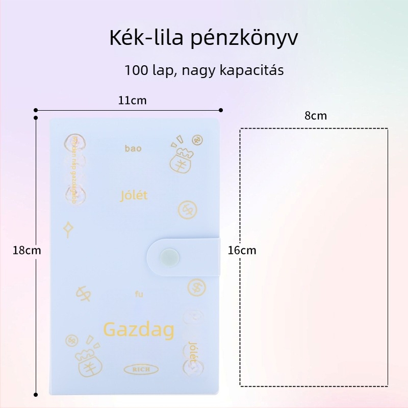 PP borítású megtakarítási jegyzetfüzet, 100 oldalas kötés, 100 oldalas kapacitás, utazási ajándék