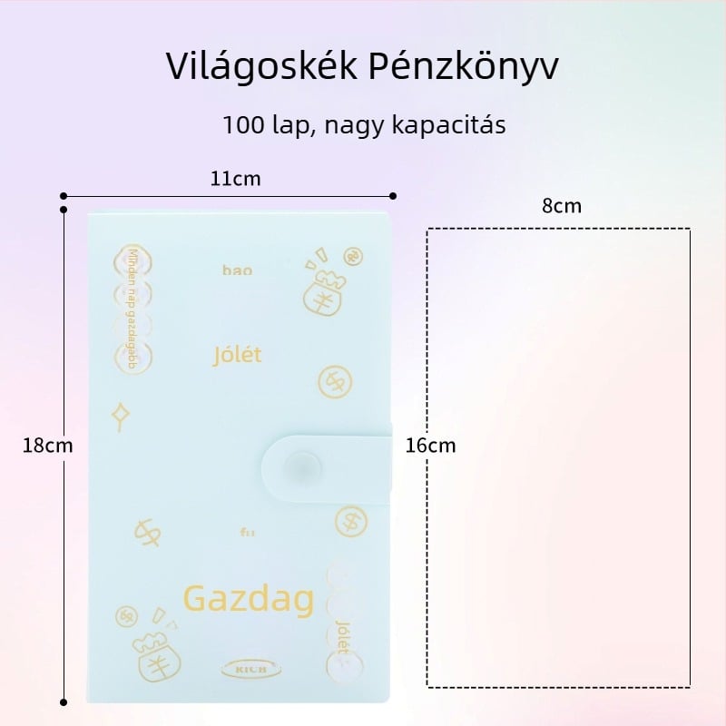 PP borítású megtakarítási jegyzetfüzet, 100 oldalas kötés, 100 oldalas kapacitás, utazási ajándék
