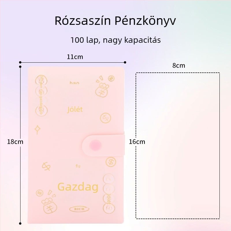 PP borítású megtakarítási jegyzetfüzet, 100 oldalas kötés, 100 oldalas kapacitás, utazási ajándék