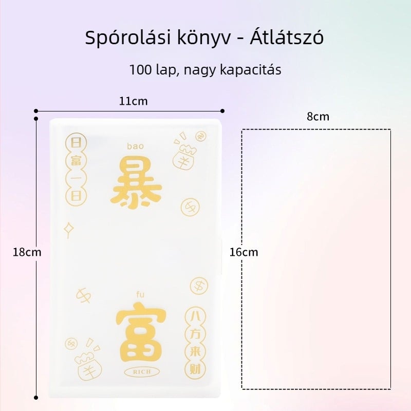 PP borítású megtakarítási jegyzetfüzet, 100 oldalas kötés, 100 oldalas kapacitás, utazási ajándék