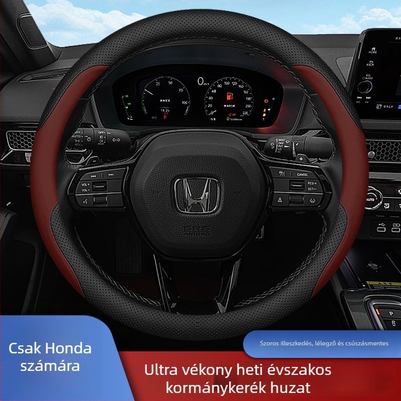 Nappa bőr kormányvédő Honda Accord, 11. gen Civic, CR-V, XRV – Egyszerű stílus, Minden évszakban használható, Telepítés dedikált járműfedéssel