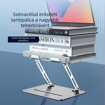 Universális alumíniumötvözetből készült összecsukható laptop- és tabletállvány (Modell L307, Tömeg 1,38 kg, Összehajtható)