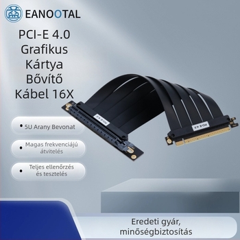 PCIe grafikus kártya kiegészítő kábel Gen4.0 - adapter kábel, modell V010S-Plus, rézmag, egyfejű csatlakozó, chip 1084