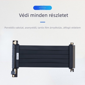PCIe grafikus kártya kiegészítő kábel Gen4.0 - adapter kábel, modell V010S-Plus, rézmag, egyfejű csatlakozó, chip 1084