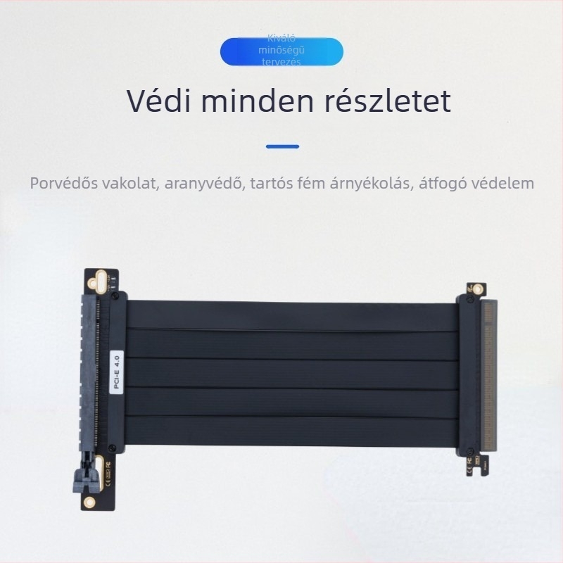 PCIe grafikus kártya kiegészítő kábel Gen4.0 - adapter kábel, modell V010S-Plus, rézmag, egyfejű csatlakozó, chip 1084