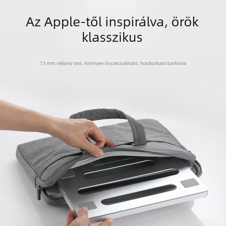 H12 laptop hűtőállvány, alumíniumötvözet, szellőzőnyílások, stabil kivitel, súly 610 g ± 10 g.