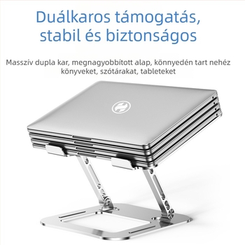 Laptop állvány szénacélból, összecsukható, modell B1063, súly 1,18 kg, MacBook-támogatás, általános kompatibilitás