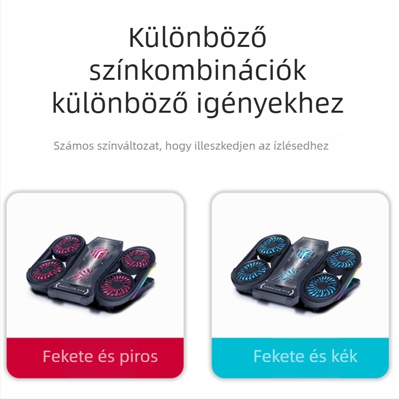 Q6 laptop hűtő radiátor 6 ventilátorral, hűtőalap notebookokhoz, ultrabookokhoz és playbookokhoz