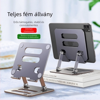 Fém állvány laptop/tabletához, összecsukható kétszintű emelés és hűtés, szénacél, 408 g, kompatibilis iPad/iPhone készülékekkel