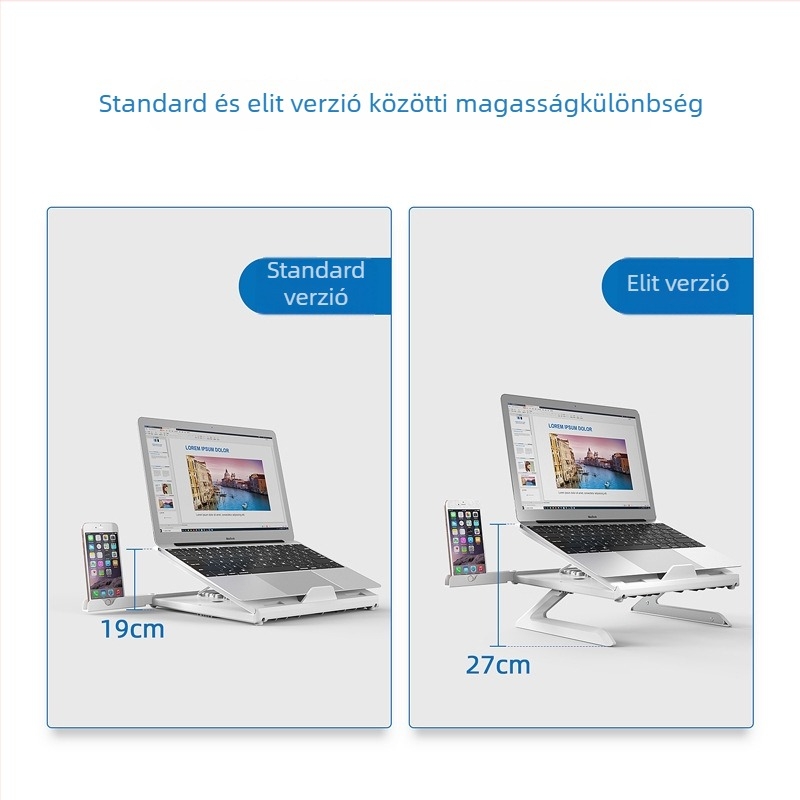 Általános célú asztali állvány laptophoz, telefonhoz és tabletához; anyag: mérnöki műanyag + hardver; márka: I'm thinking/oimaster; kompatibilis laptophoz, mobiltelefonhoz és tabletához