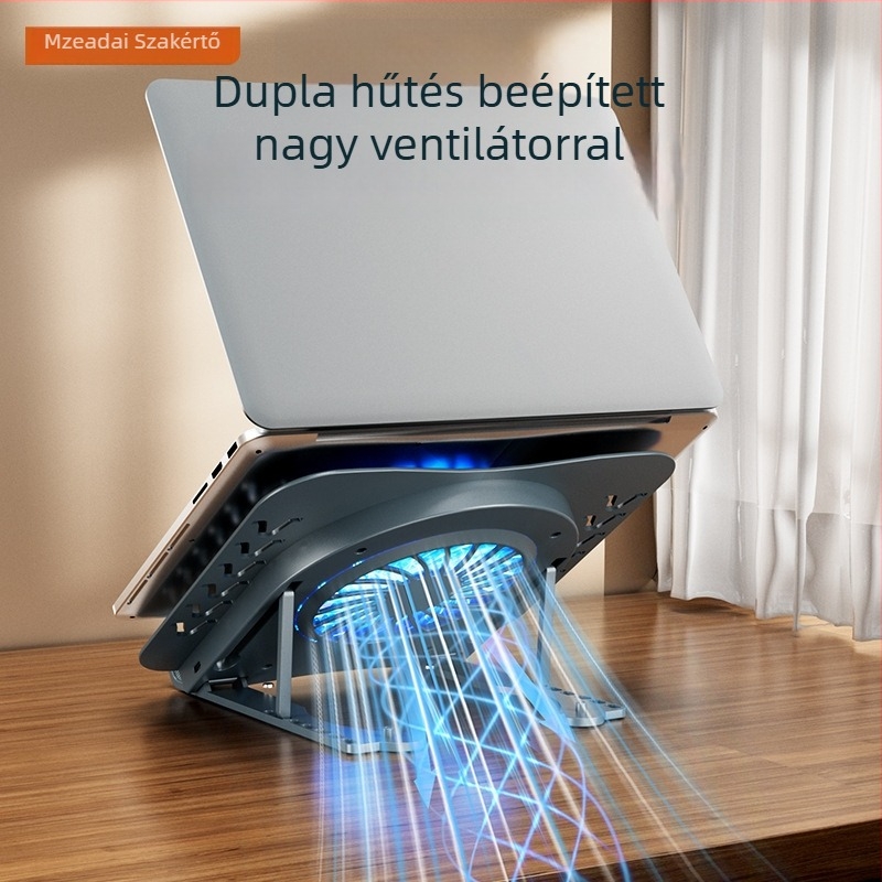 Laptop hűtőpad 1 ventilátorral, légáramolásos hűtés, műanyag kivitel, 0,8 m kábel, 600 g tömeg
