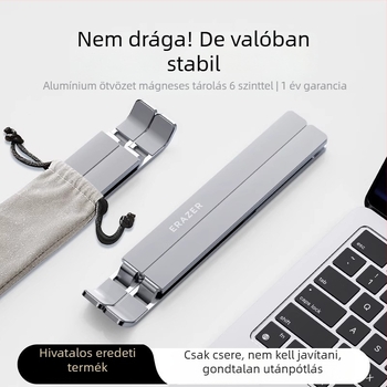 Alienware laptopállvány, összecsukható, alumíniumötvözetből, magasságállítás és hőelvezetés