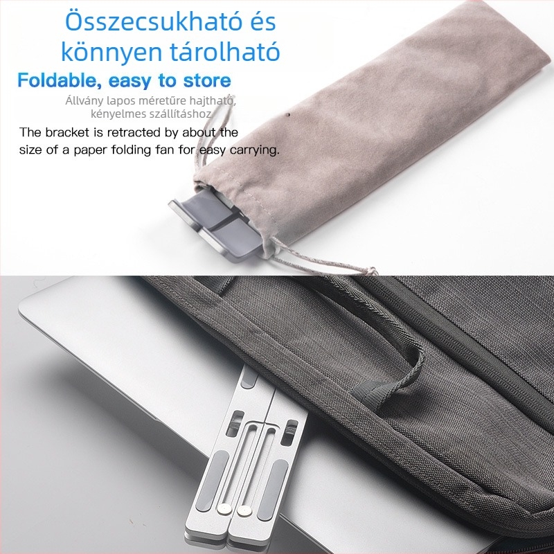Notebook állvány N3 – alumínium, 260 g; kompatibil notebookkal, ultrabookkal, PlayBook-dal; magáncímkézés lehetséges