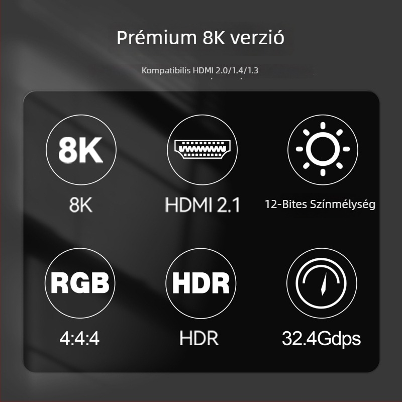 Mini DisplayPort–HDMI adapter kábel, réz központú, 32,4 Gbps, hossz 0,2–2 m, számítógépekhez, monitorokhoz, projektorokhoz, televíziókhoz, notebookokhoz és Microsoft Surface