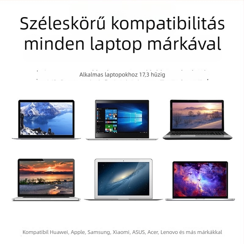 Alumínium ötvözetű laptop hűtőállvány, összecsukható, PL1 modell, 395 g tömeg, kompatibilis a laptopokkal