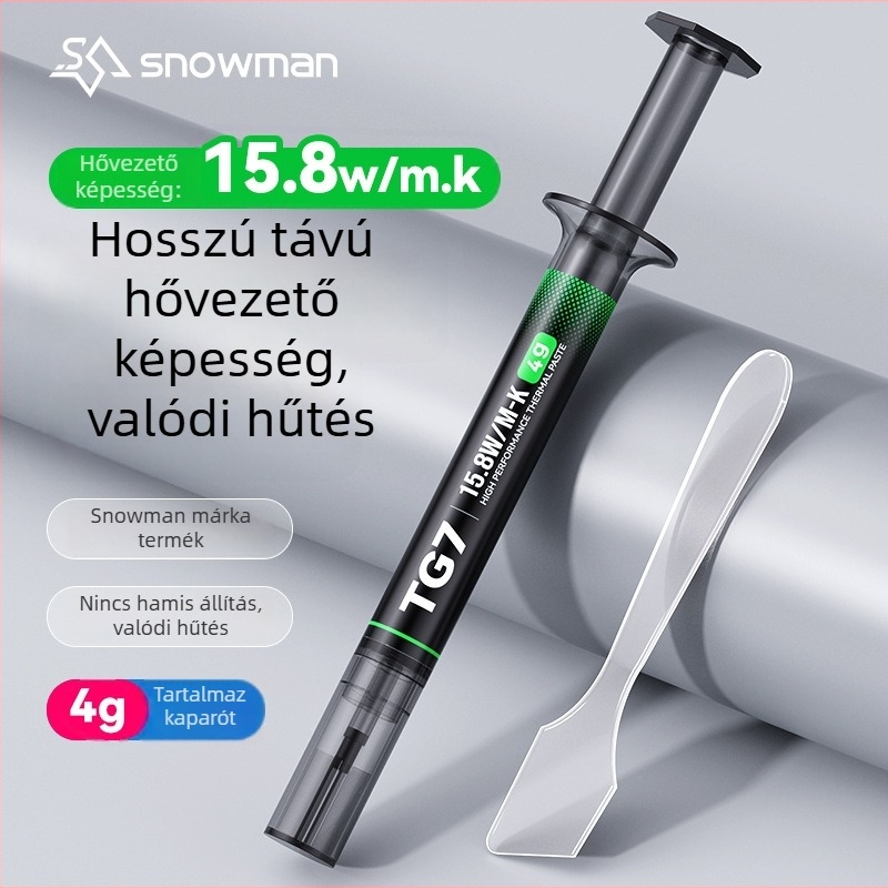 Bingman TG7 termikus vezető szilikonzsír CPU, GPU és laptop hűtéséhez