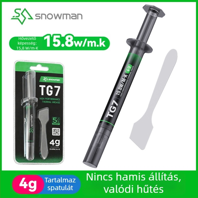 Bingman TG7 termikus vezető szilikonzsír CPU, GPU és laptop hűtéséhez