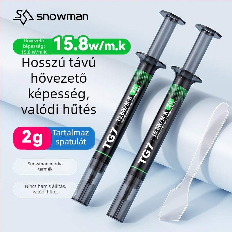 Bingman TG7 termikus vezető szilikonzsír CPU, GPU és laptop hűtéséhez