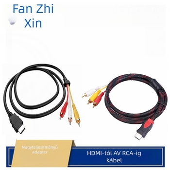HDMI‑ről AV‑ra kábel, 1→3 elosztó, rézmag, chipmentes, adatátvitel 30