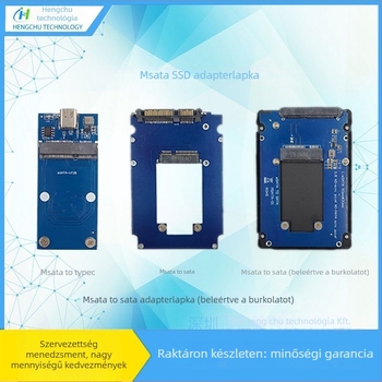 mSATA SSD adapterkártya, USB–SATA interfész, 5 Gbps