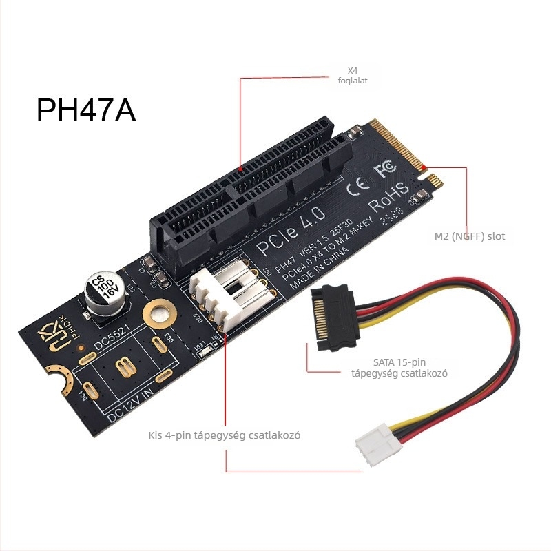 M.2 NVMe PCIe x4 bővítő kártya Thunderbolt 3 külső grafikus egységhez, PCIe 4.0